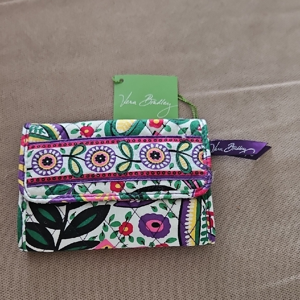 Vera Bradley Quilted Floral Wallet Pink and Purple